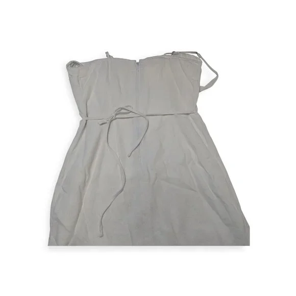 Abercrombie and Fitch White Thin Strap Dress SZ XS Tie Waist Bridal Mini - Picture 10 of 10